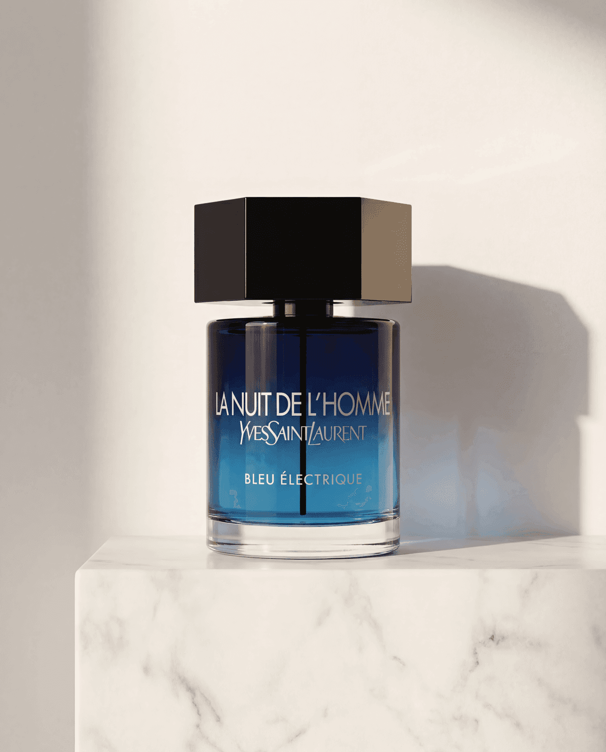 La Nuit de L'Homme Bleu Électrique by Yves Saint Laurent - Marble Product Shot January 2026 Fragrance
