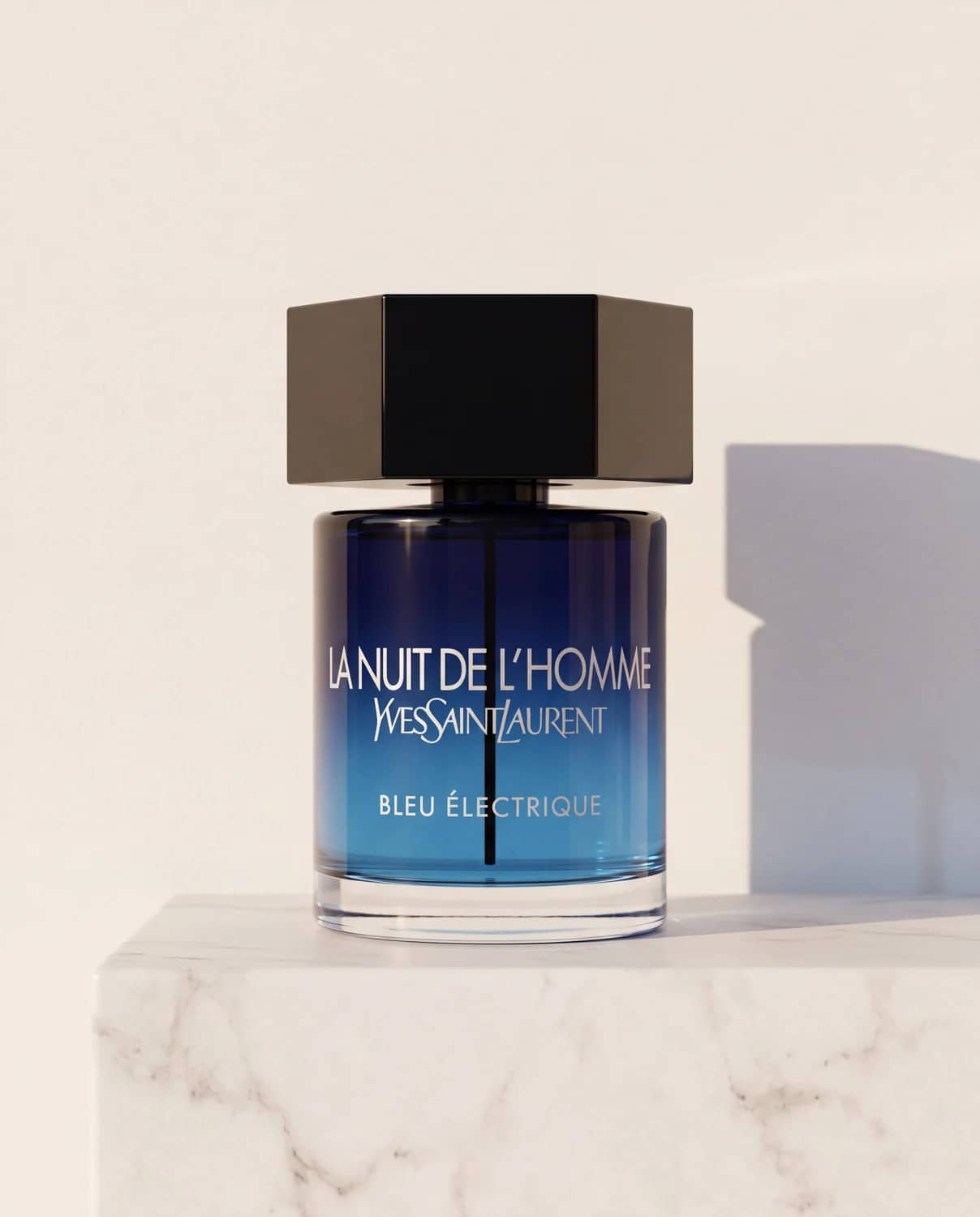 La Nuit de L'Homme Bleu Électrique by Yves Saint Laurent - Marble Product Shot January 2026 Fragrance