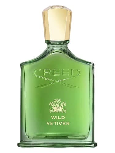 Creed Wild Vetiver perfume bottle – blurred decorative background
