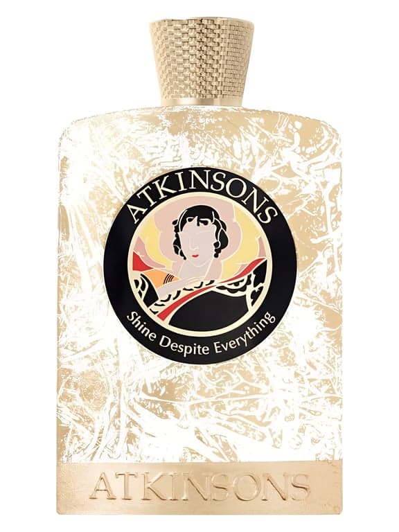 Atkinsons Shine Despite Everything perfume bottle – blurred decorative background