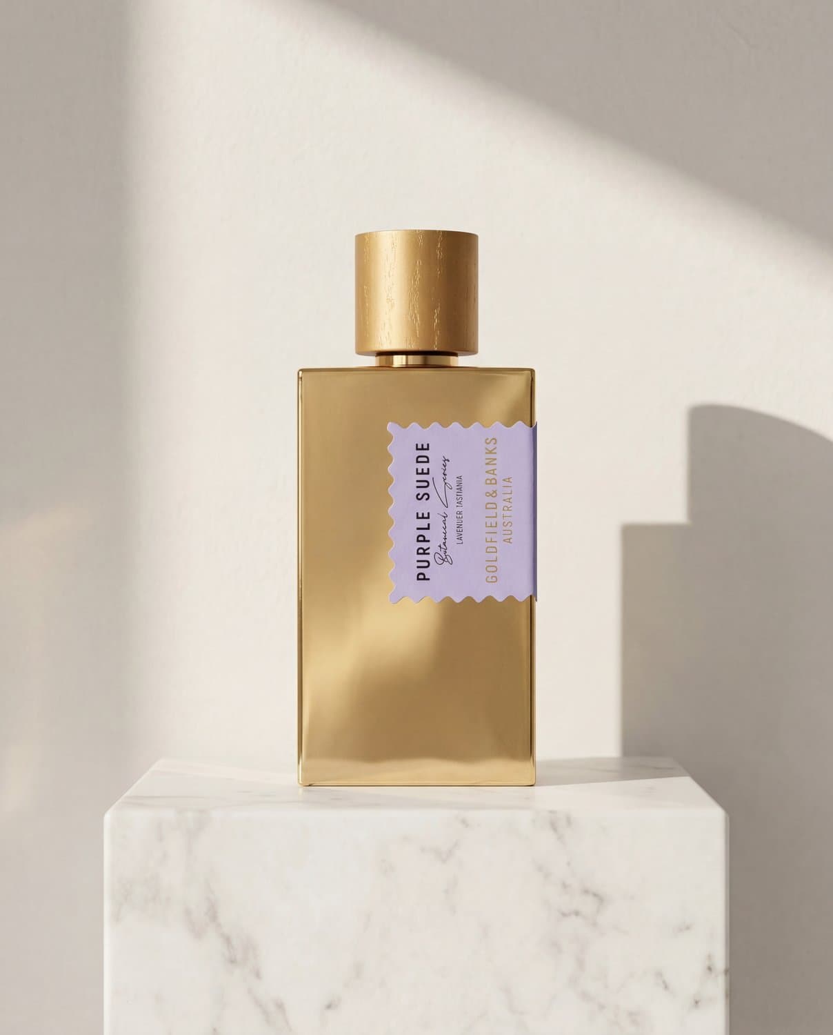 Purple Suede by Goldfield & Banks - Marble Product Shot January 2026 Fragrance