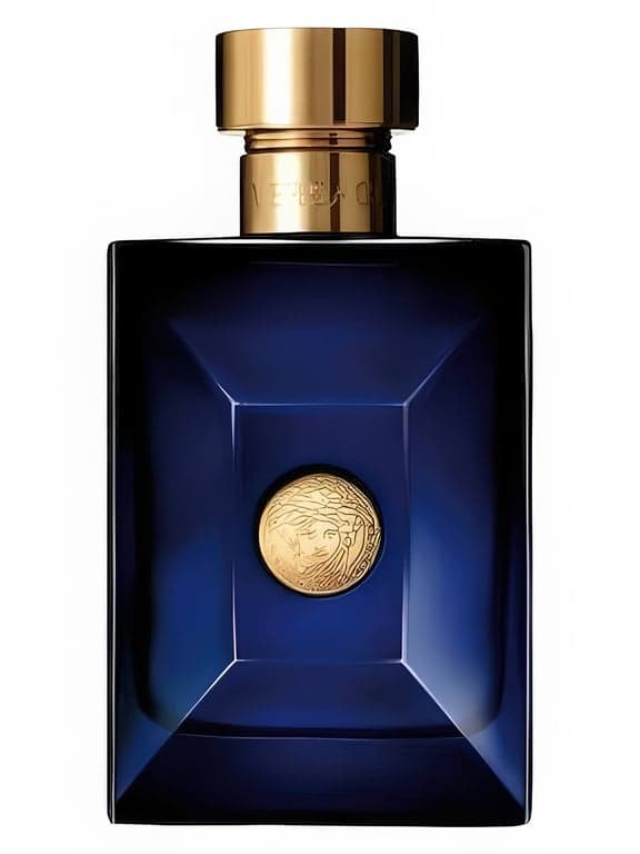 Versace Versace Pour Homme Dylan Blue perfume bottle – blurred decorative background