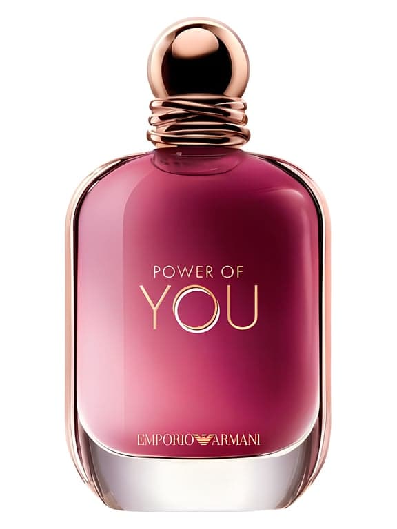 Giorgio Armani Power Of You perfume bottle – blurred decorative background