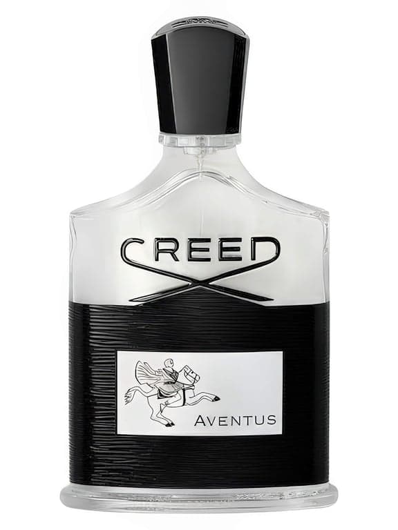 Creed Aventus perfume bottle – blurred decorative background