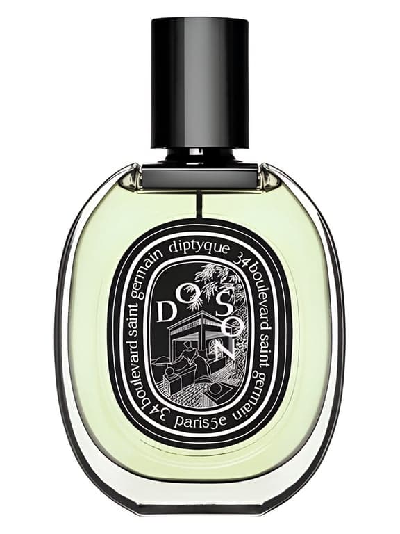 Diptyque Do Son perfume bottle – blurred decorative background