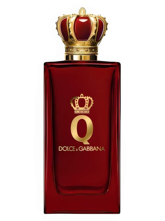 Dolce&Gabbana Q by Dolce & Gabbana Parfum perfume bottle – blurred decorative background
