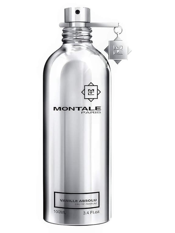 Montale Vanille Absolu perfume bottle – blurred decorative background