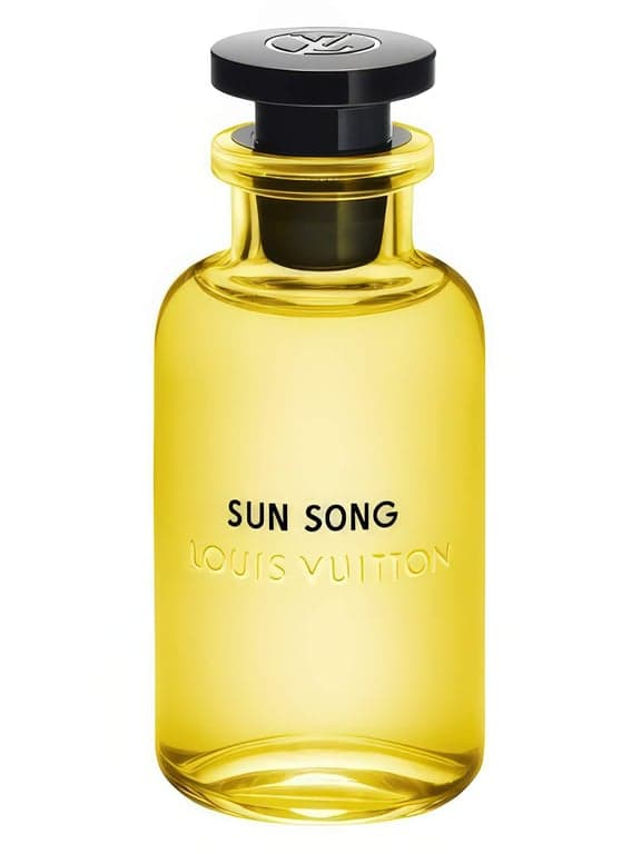 Louis Vuitton Sun Song perfume bottle – blurred decorative background