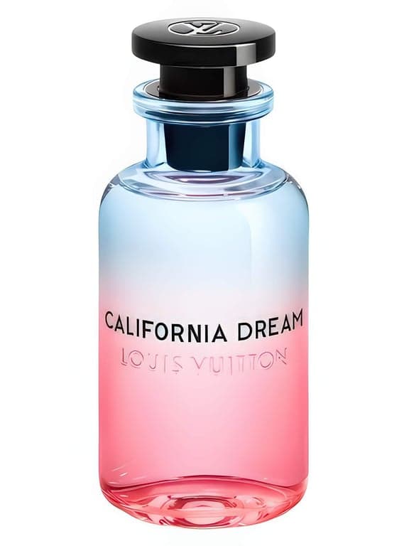 Louis Vuitton California Dream perfume bottle – blurred decorative background