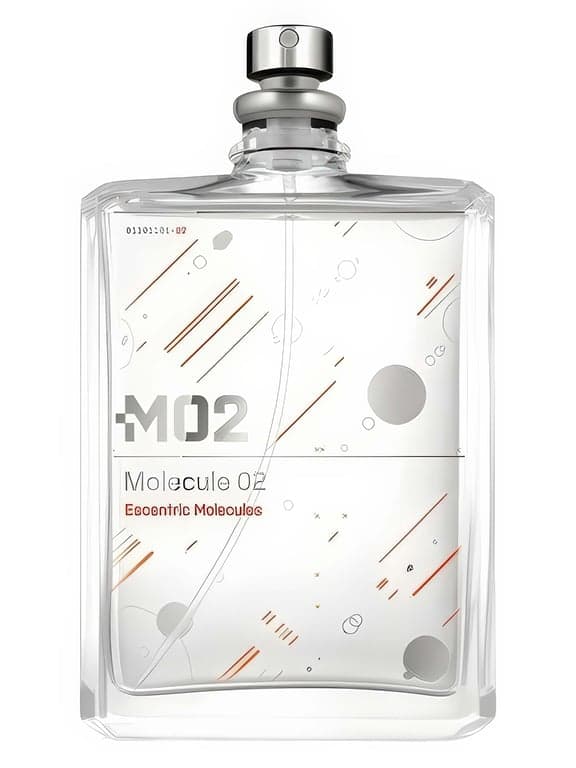 Escentric Molecules Molecule 02 perfume bottle – blurred decorative background