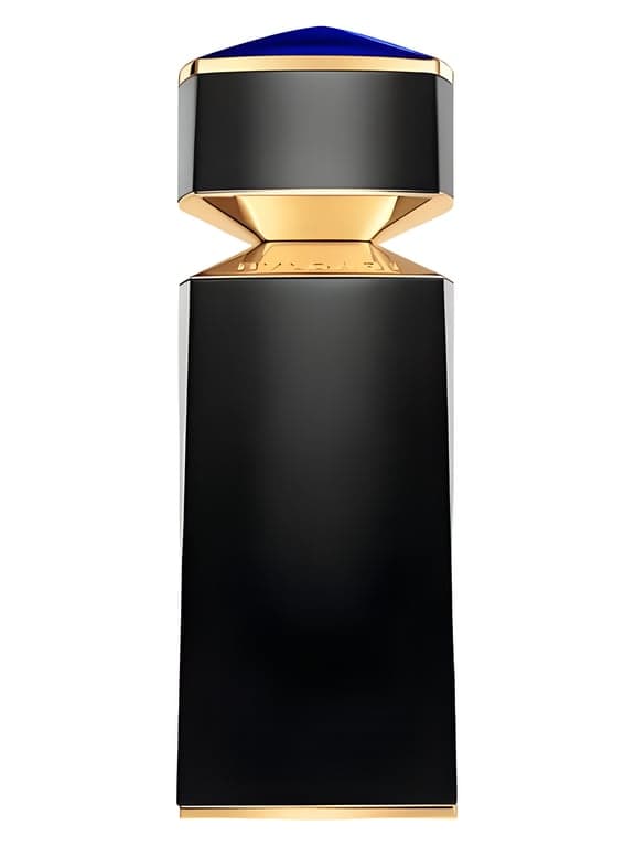 Bvlgari Le Gemme Gyan perfume bottle – blurred decorative background