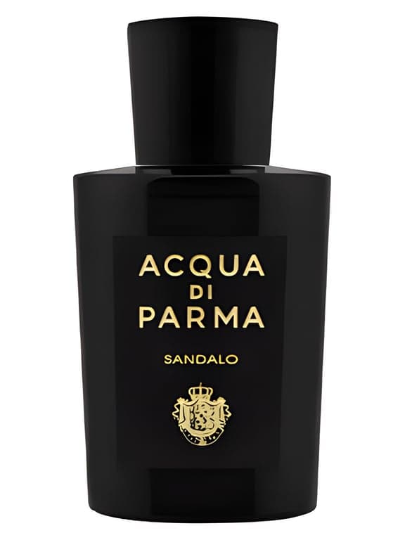 Acqua di Parma Sandalo perfume bottle – blurred decorative background