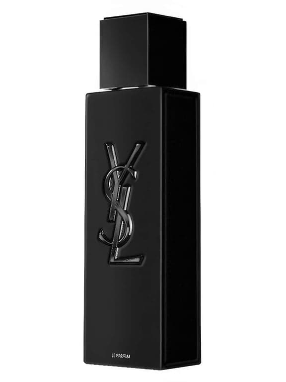 Yves Saint Laurent MYSLF Le Parfum perfume bottle – blurred decorative background