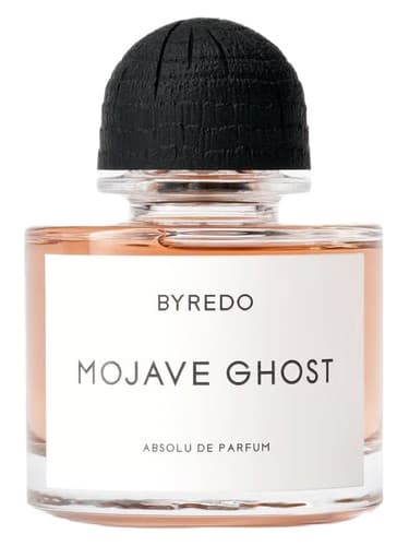 Byredo Mojave Ghost Absolu perfume bottle – blurred decorative background