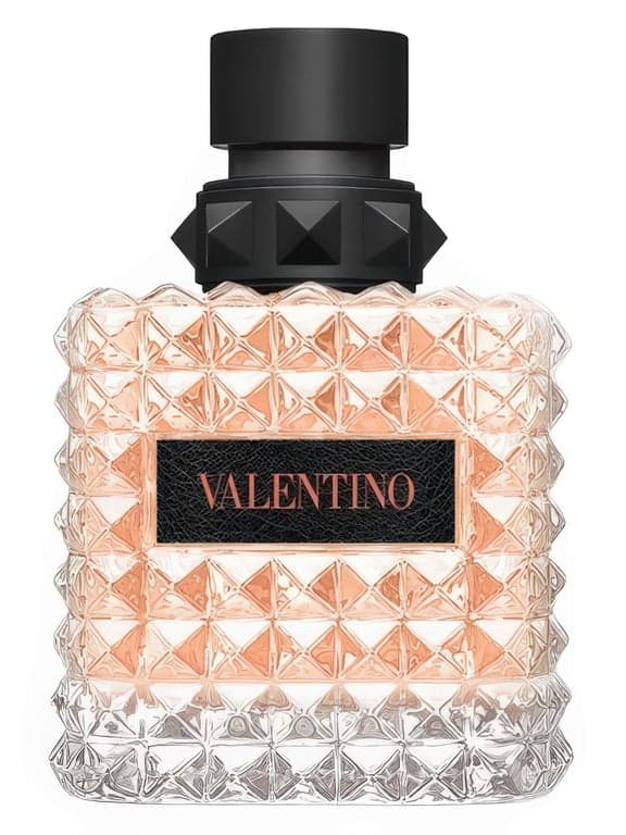 Valentino Valentino Donna Born In Roma Coral Fantasy perfume bottle – blurred decorative background