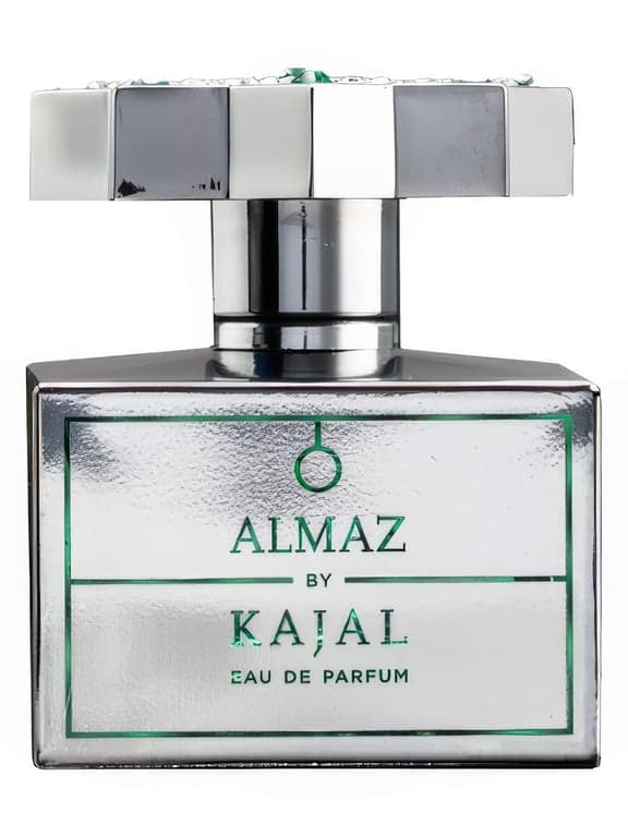 Kajal Almaz perfume bottle – blurred decorative background