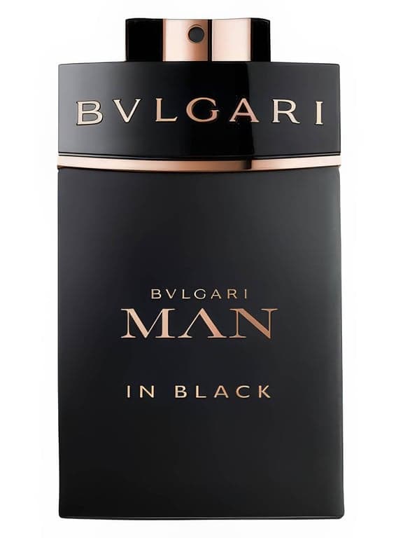 Bvlgari Bvlgari Man In Black perfume bottle – blurred decorative background