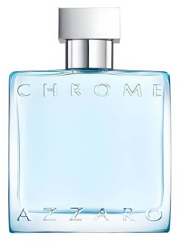 Azzaro Chrome perfume bottle – blurred decorative background