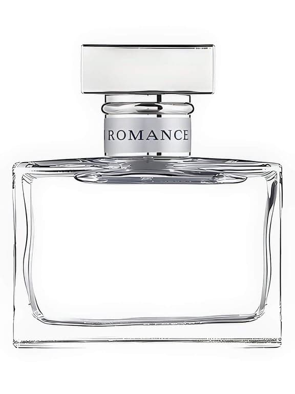 Ralph Lauren Romance perfume bottle – blurred decorative background