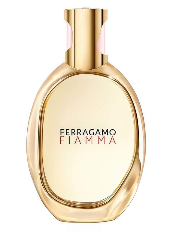 Salvatore Ferragamo Fiamma perfume bottle – blurred decorative background