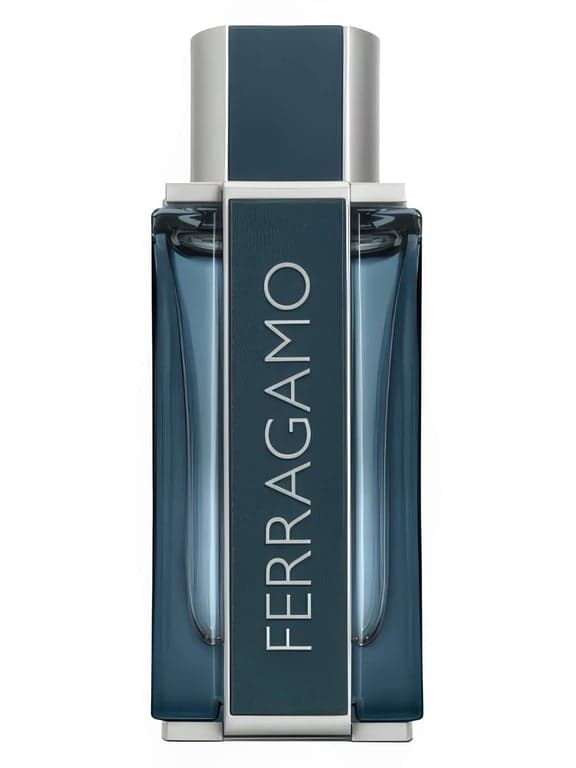 Salvatore Ferragamo Ferragamo Intense Leather perfume bottle – blurred decorative background