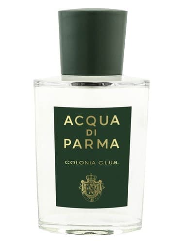 Acqua di Parma Colonia C.L.U.B. perfume bottle – blurred decorative background
