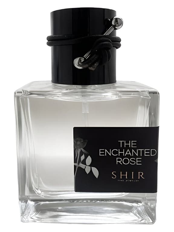 SHIR The Enchanted Rose perfume bottle – blurred decorative background