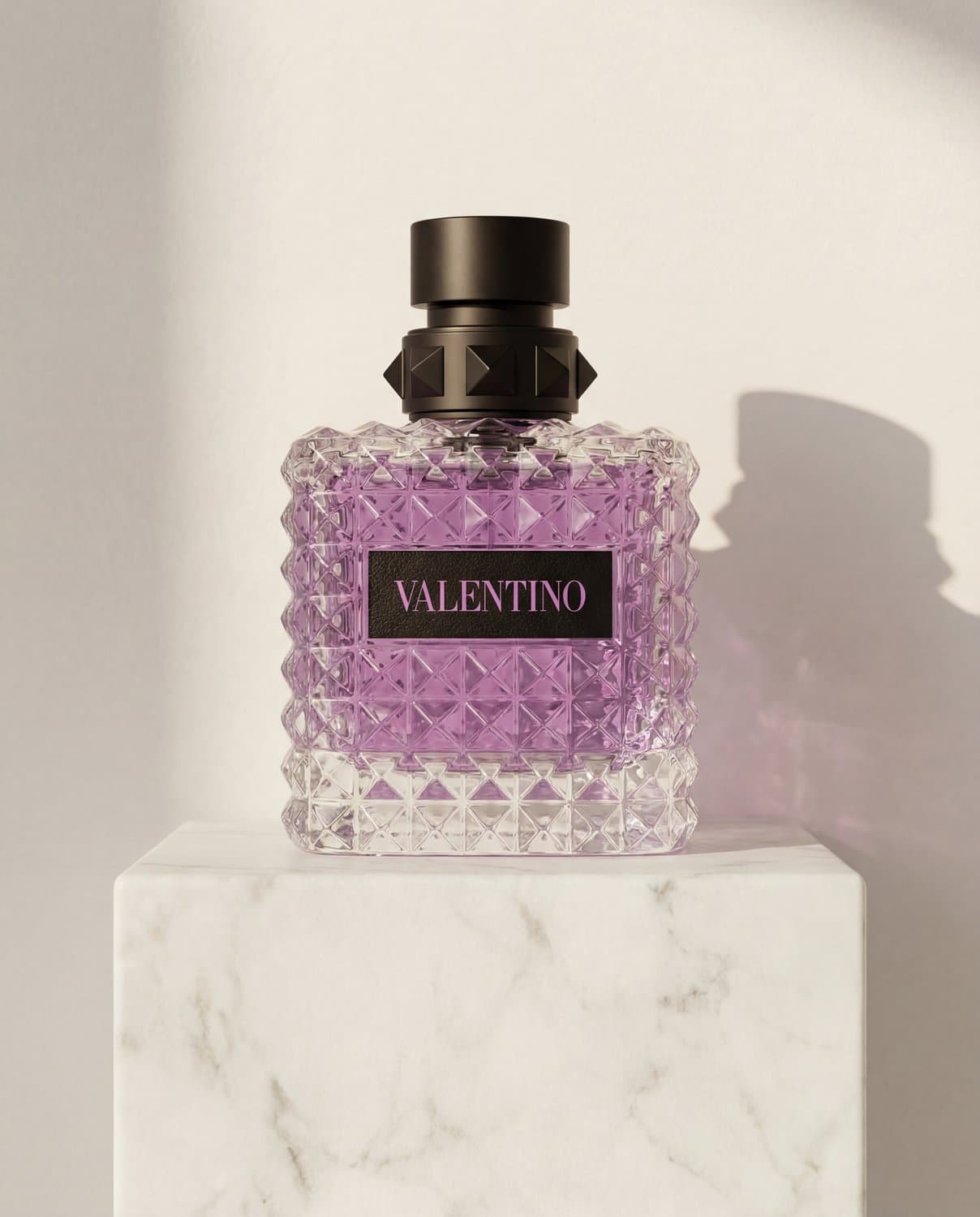 Donna Born in Roma Purple Melancholia by Valentino - Marble Product Shot January 2026 Fragrance