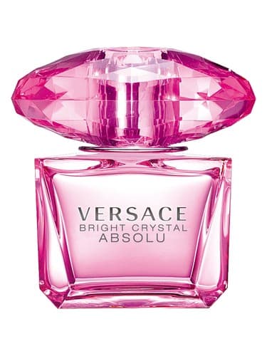 Versace Bright Crystal Absolu by Versace perfume bottle – blurred decorative background