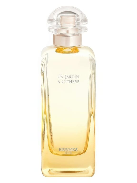Hermès Un Jardin à Cythère perfume bottle – blurred decorative background