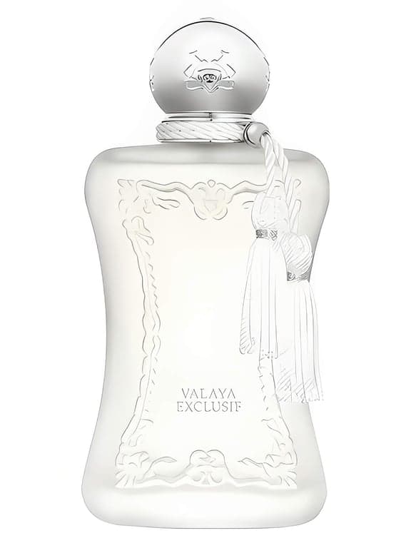Parfums de Marly Valaya Exclusif perfume bottle – blurred decorative background