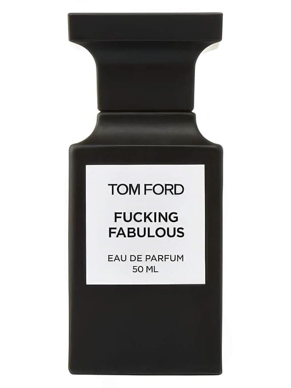 Tom Ford Fucking Fabulous perfume bottle – blurred decorative background