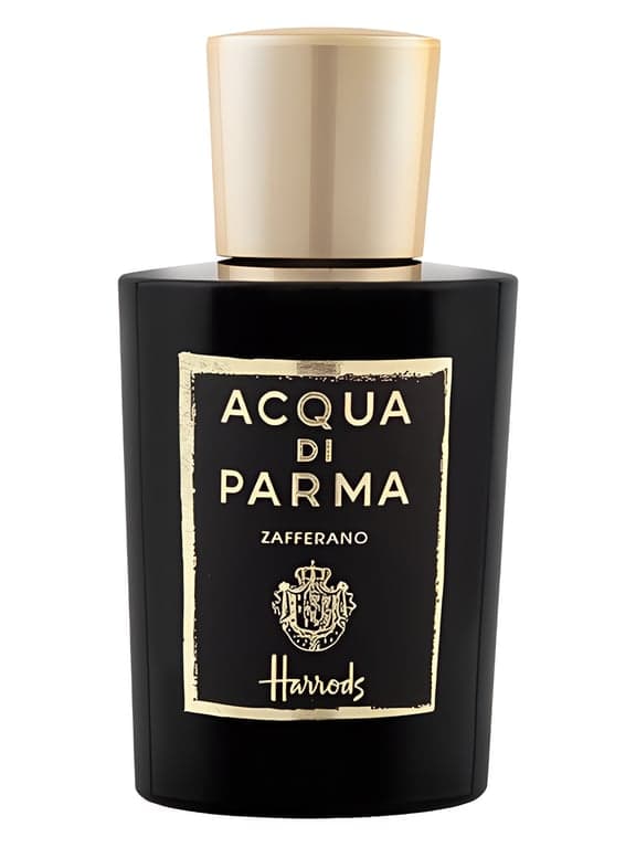 Acqua di Parma Zafferano perfume bottle – blurred decorative background