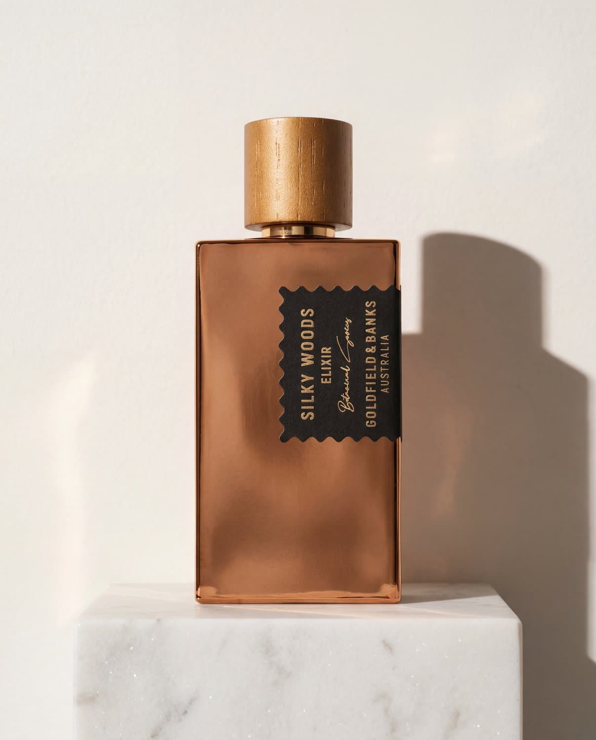 Silky Woods Elixir by Goldfield & Banks - Marble Product Shot January 2026 Fragrance
