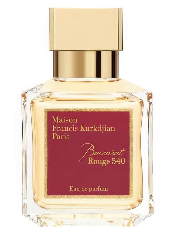 Maison Francis Kurkdjian Baccarat Rouge 540 perfume bottle – blurred decorative background