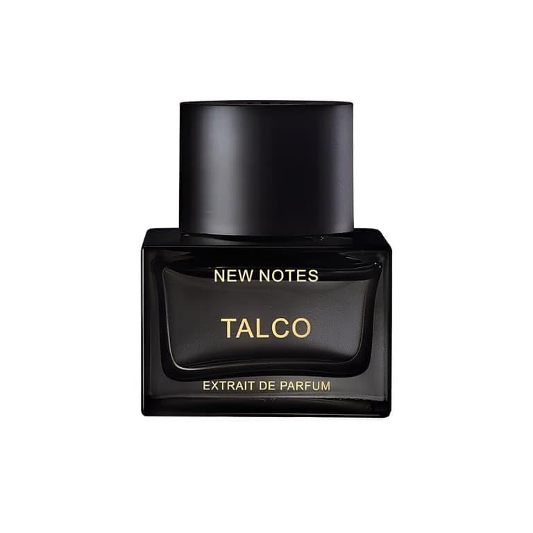 New Notes Talco perfume bottle – blurred decorative background