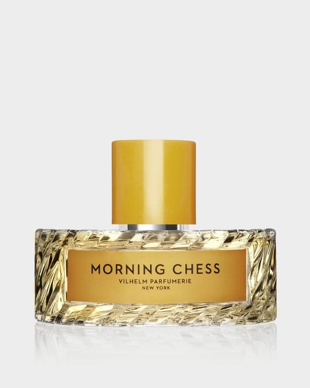 Vilhelm Parfumerie Morning Chess perfume bottle – blurred decorative background