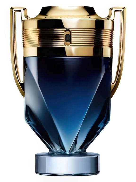 Rabanne Invictus Parfum perfume bottle – blurred decorative background