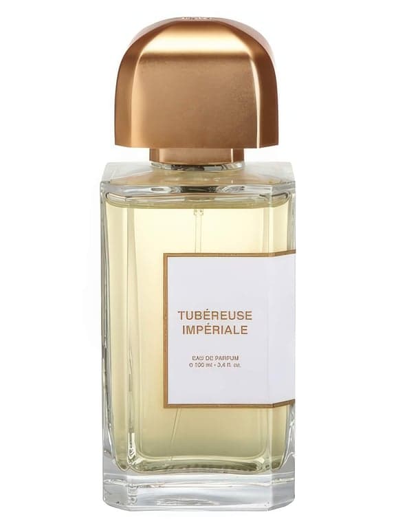 BDK Parfums Tubéreuse Impériale perfume bottle – blurred decorative background