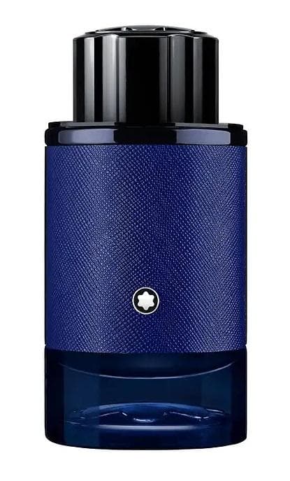 Montblanc Explorer Infinite perfume bottle – blurred decorative background