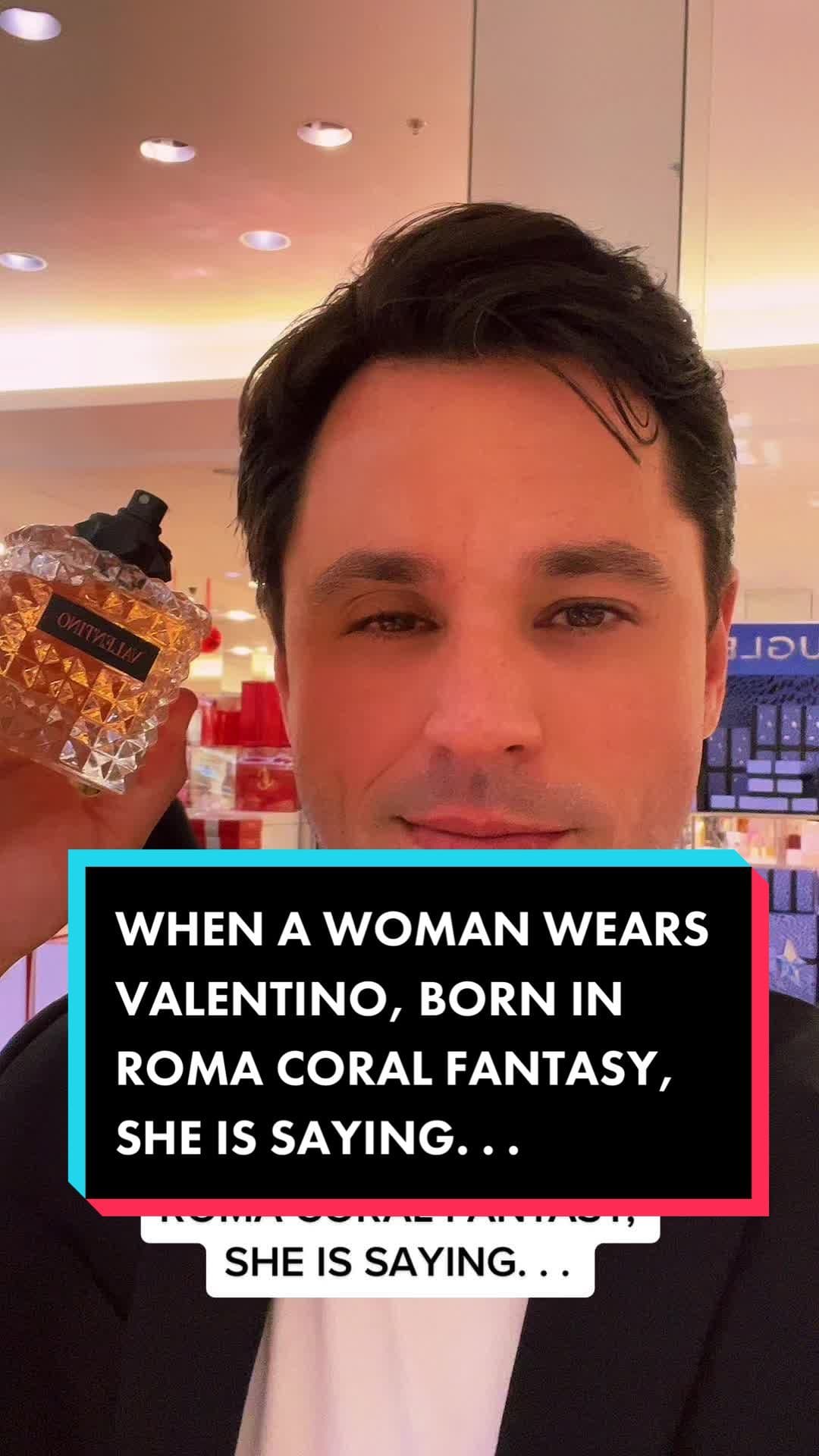 WHEN A WOMAN WEARS VALENTINO, BORN IN ROMA CORAL FANTASY, SHE IS SAYING. . . #fragrance #perfume #parfum #women #woman #girls #foryou #fyp 