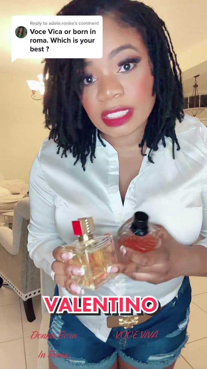 Replying to @adele.ronke Valentino Donna Born in Roma  Voce Viva  #perfume #perfumetok #perfumecollection #fyp #fragrance #foryoupage❤️❤️ #donnaborninroma #voceviva 