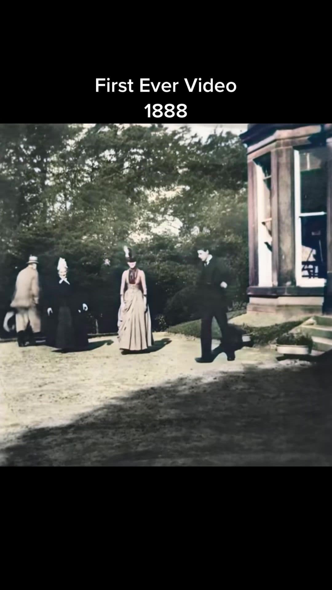 Roundhay Garden Scene - oldest surving film from 1888 (colorized) #history #1800s #filmhistory 
