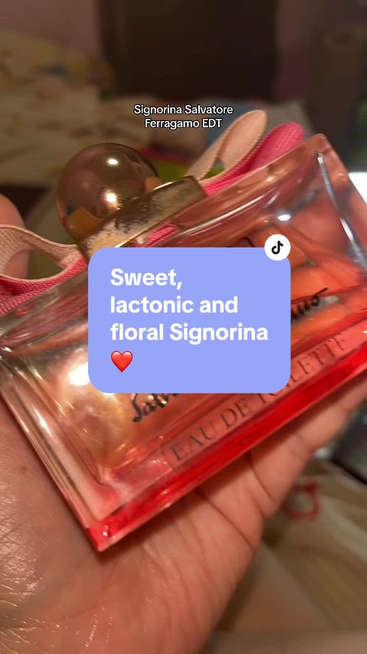 This is such a beautiful scent - I love to wear this during the day - sweet, milky and floral perfume! Signorina by Salvatore Ferragamo. ❤️ #perfume #perfumetok #signorina #fragrancetok #perfumereview #perfumerecommendations #scenttok #meisatsuki #meisatsukiph #longervideos 