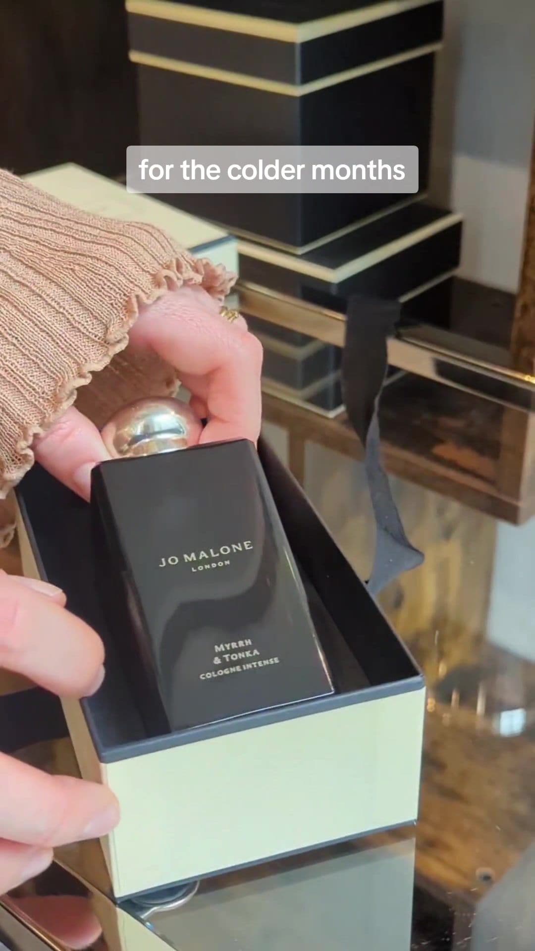 Myrrh & Tonka makes the most enwrapping Winter fragrance, mesmerising on its own and dreamy layered with other scents bringing a cashmere embrace of Tonka and Vanilla #MyrrhandTonka #perfectpresent #seasonofscent #scentpairing #fragrancetok  #perfumetok #jomalonelondonteam @Jo Malone London 