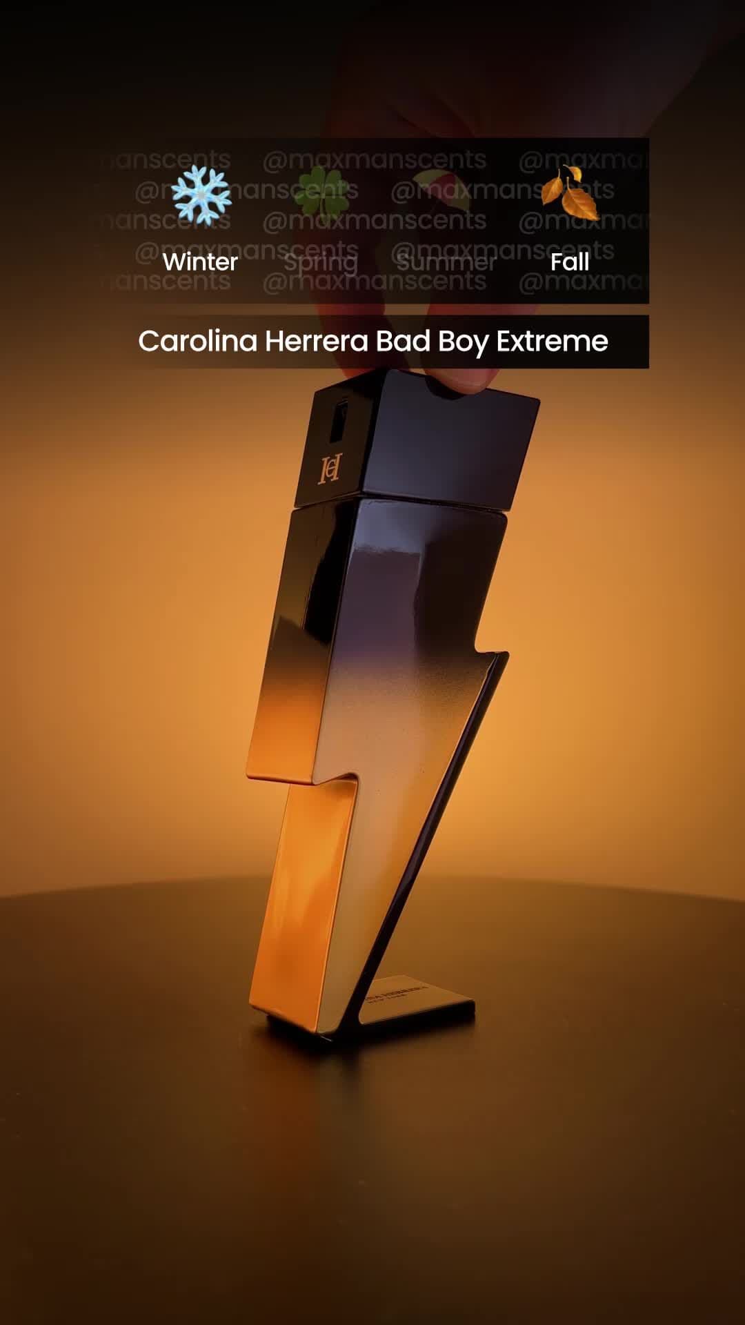 Carolina Herrera Bad Boy Extreme has a powerful and unique fragrance. At first, it starts with a mix of citrus and cocoa, where the cocoa scent is strong. As time goes on, the cocoa softens a bit, accompanied by vetiver and sweet tonka beans. The sweetness blends perfectly with the spiciness, and I also notice a hint of smokiness in it!

#fragrance #cologne #perfume #parfum #designer #designerfragrance #carolinaherrera #badboy #badboyextreme 