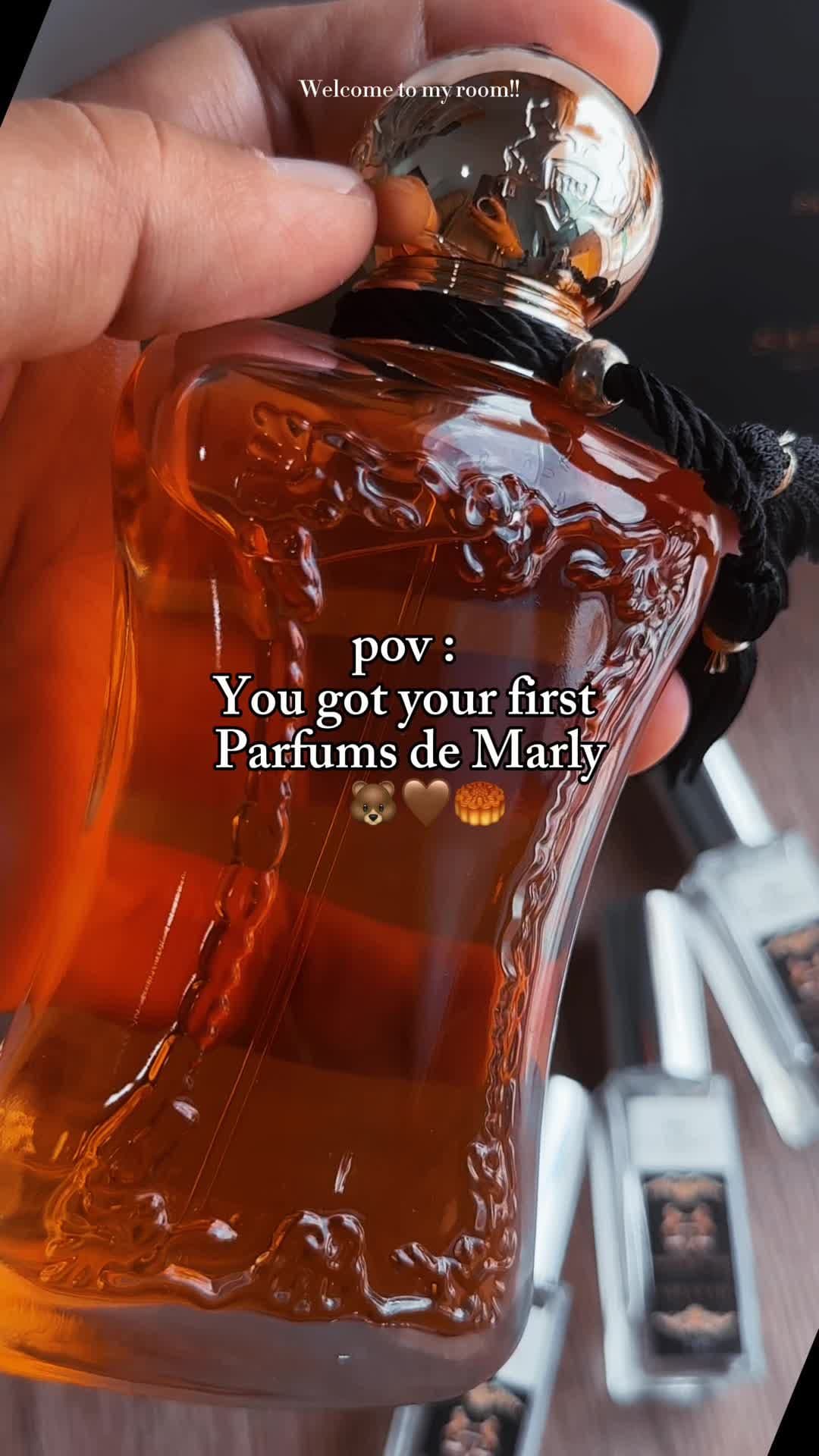 🤎 she’s here 🥮 its Safanad from Parfums de Marly Delina  Parfums de Marly's Safanad is a captivating floral fragrance with notes of orange blossom, iris, and ylang-ylang. It exudes elegance and sophistication, making it suitable for both day and evening wear. The longevity and sillage are impressive, creating a memorable olfactory experience.  However, individual preferences play a significant role in perfume reviews, so it's advisable to sample it personally to ensure it suits your taste. ❤️❤️ #pdmsafanad #perfumetiktok #perfumecollection #perfumedecantperfumetiktok #fypシ #fyp #parfumsdemarlysafanad 