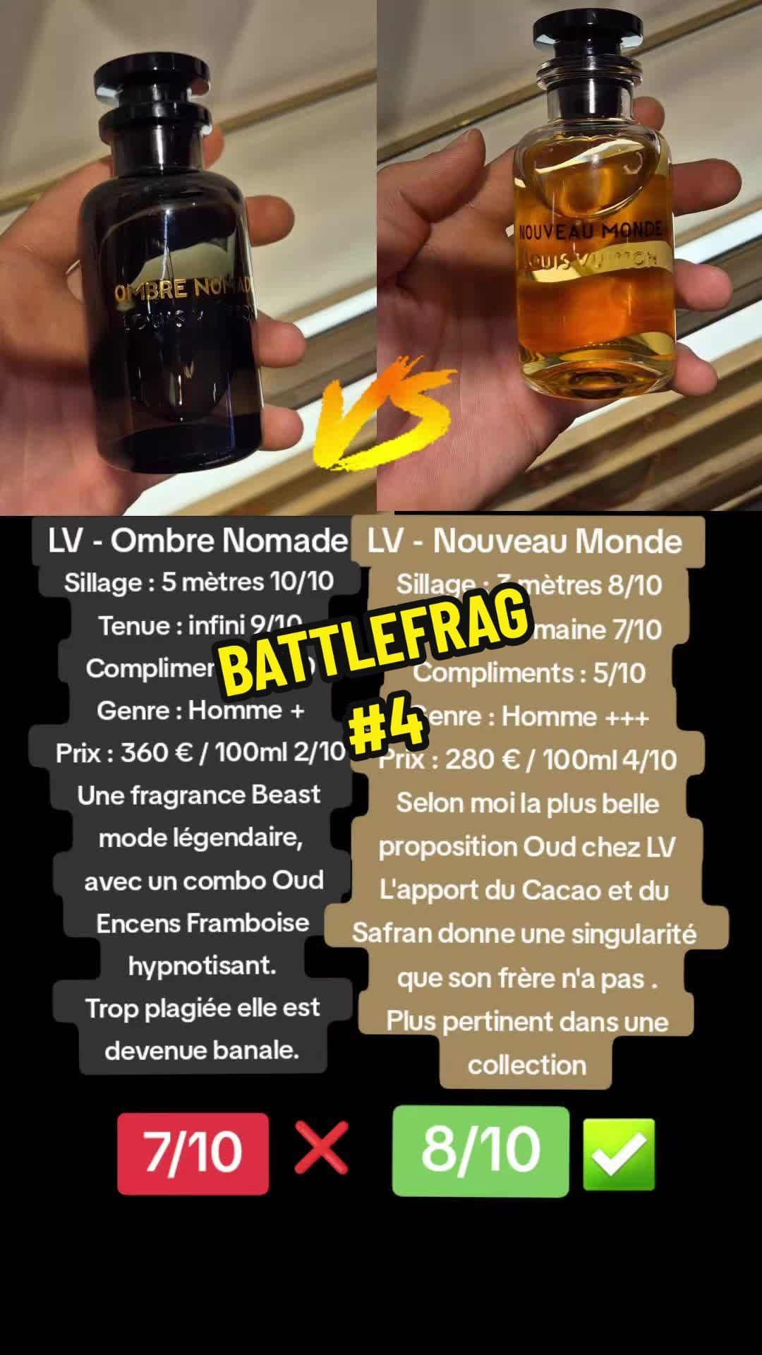 Battlefrag fratricide entre 2 références de la même Famille . Dis moi en commentaire lequel tu préfères.  #parfum #fyp #foryou #viral #louisvuitton #perfumetiktok 