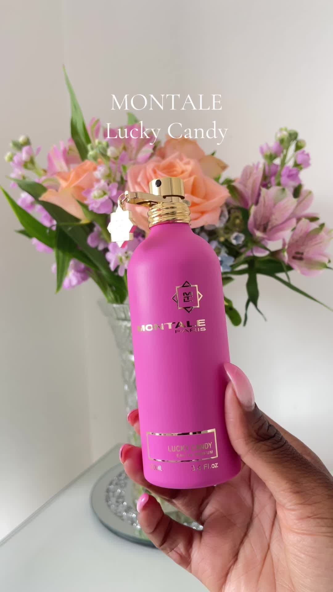 Montale - Lucky Candy🍭 is a beautiful floral fragrance with a twist. It’s ultra feminine, and perfect for datenight or brunch 😍🥰  If you like Oriana/LDBS and Madamoiselle by Chanel you might like - its like a mixture of both scent profiles (to my nose).  I love it and now I want Bubble Forever so that my bottle has a twin 😅💖 My favourite @montaleparis bottle 😍🥰  #montale #perfumetiktok #summerscent #fyp #smellgood 