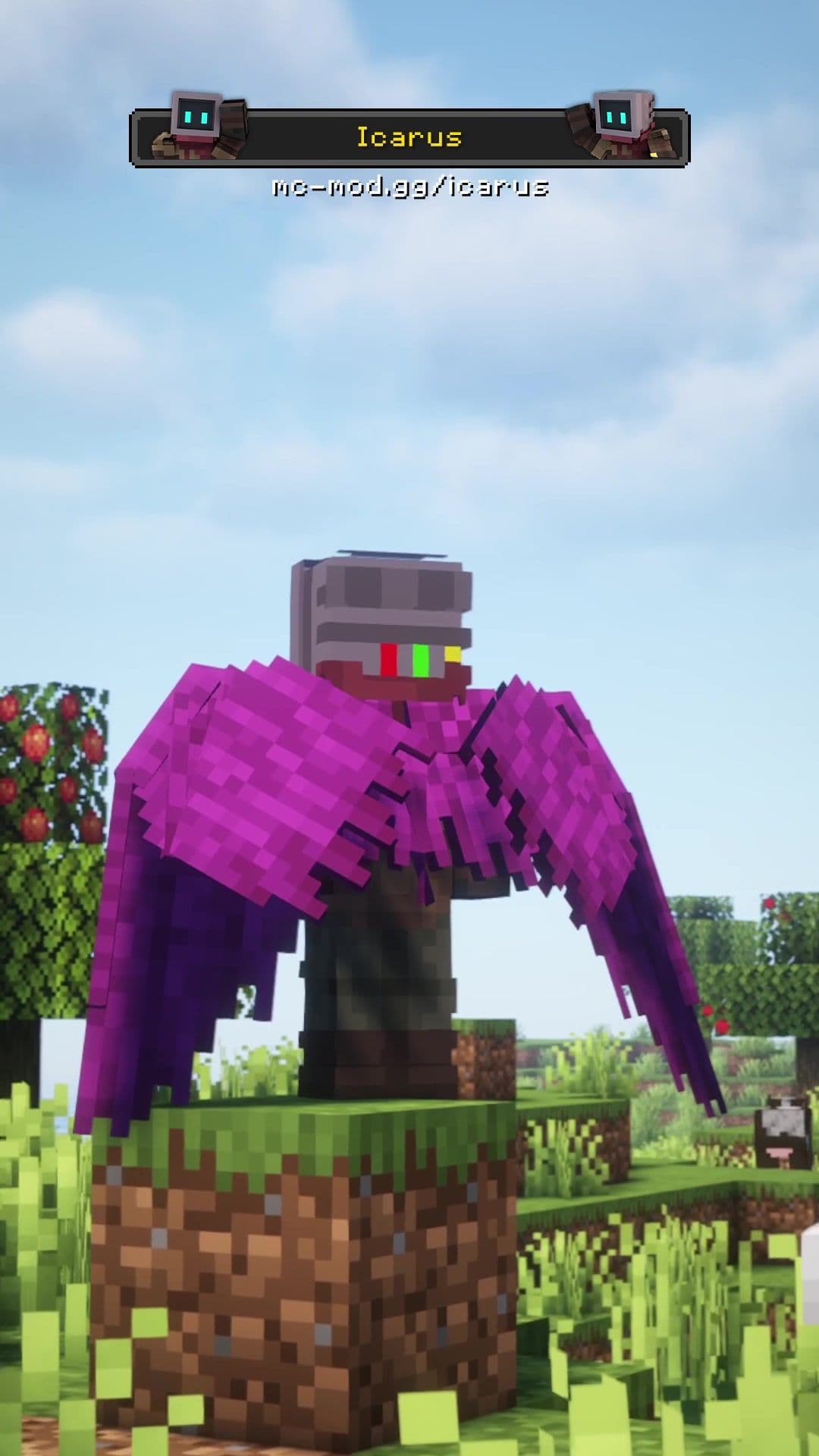 Icarus improves the Elytra, turning them into a pair of wings that come in many different styles #minecraft #minecraftmods